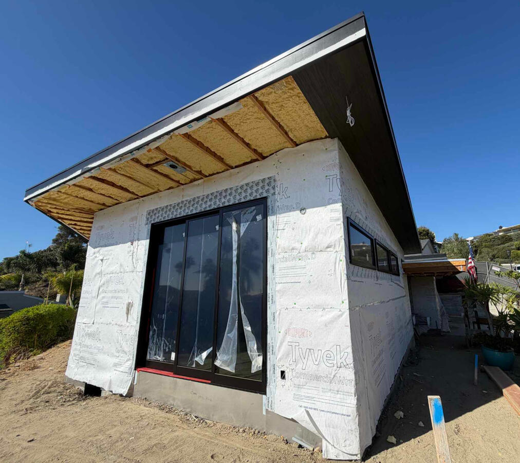Primary - Post homewrap, sliders, soffit start