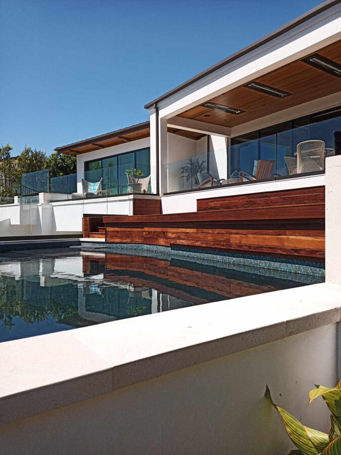 Ipe deck, cedar soffits and corbels