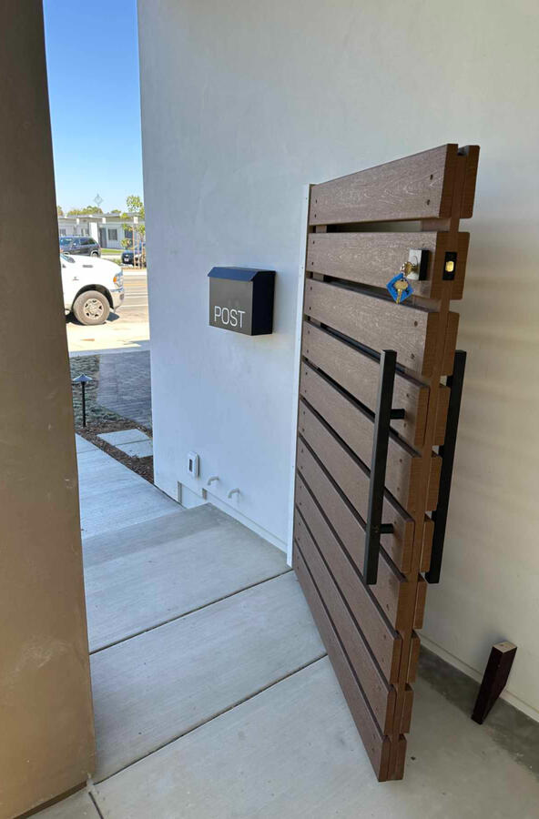 Custom metal frame front gate