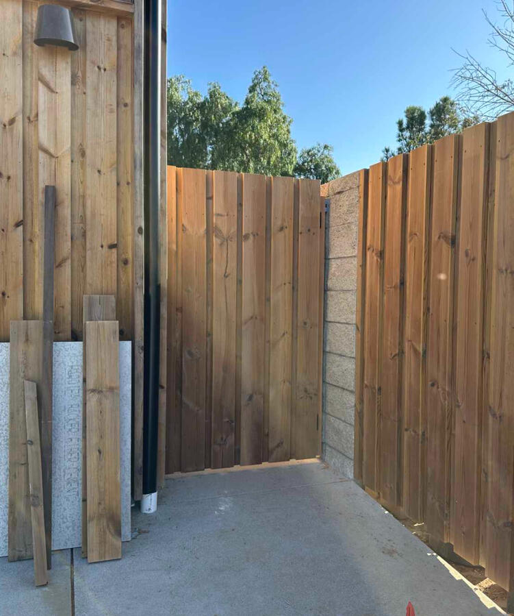 Metal frame, matched with home siding